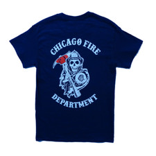 Chicago Fire Department Skull and Axe Shirt Navy
