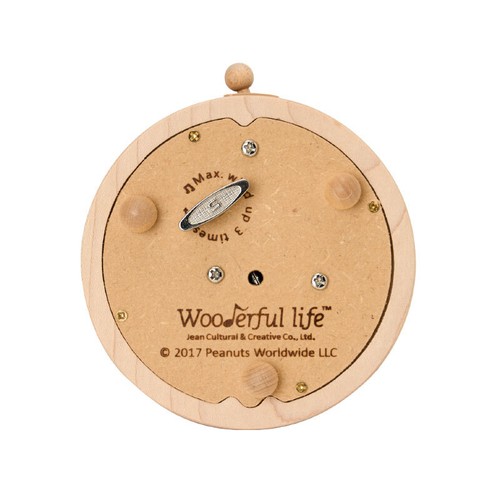 Peanuts Snoopy Wooden Music Box Doghouse Manual Crank The Entertainer Song - Picture 2 of 5