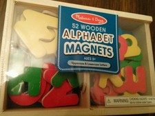 SEALED Melissa  Doug Magnetic Wooden Alphabet 52 Magnetic Letters