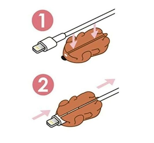 8Styles Cable Bite Prevents Breakage Protector Cartoon Animals for iPhone Cord - Picture 5 of 5
