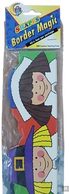 VTG 1995 RARE Creative Teaching Press Shapes Border Magic Pilgrim Kids Teachers