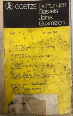 Incomplete Oil Sum Gasket 23-21053-00 Goetze For FORD Capri I II CONSUL GRANADA
