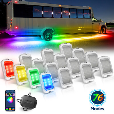 16 Pods C2 Max RGB+IC LED Rock Lights Underbody Lights Stable APP Control IP68