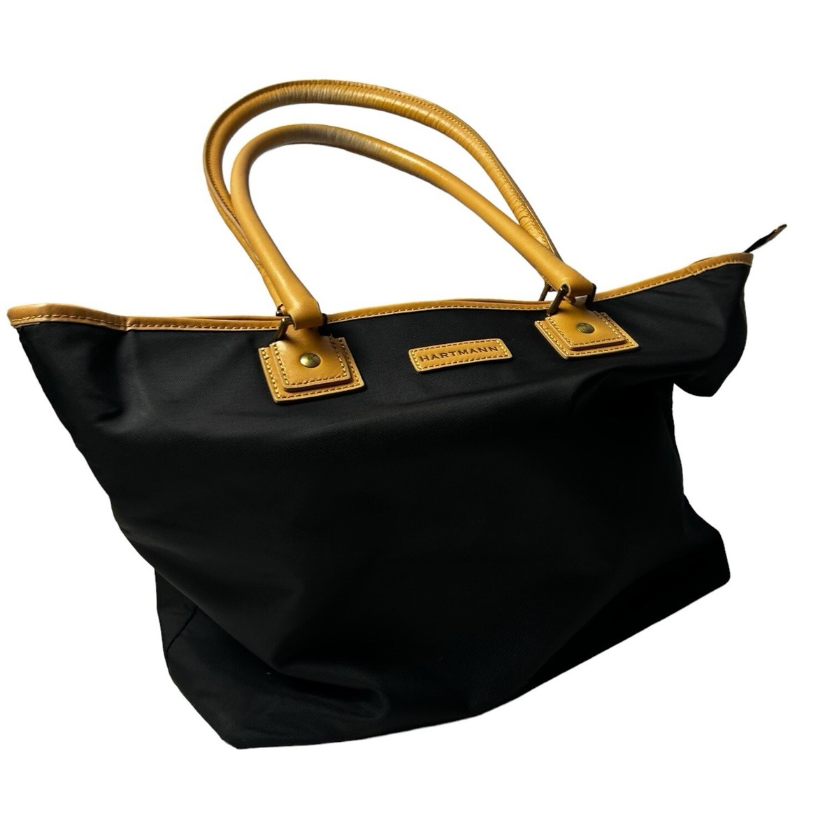 Hartmann Black Canvas/Leather Trim Day tote travel bag | eBay