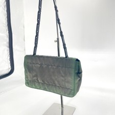 Borsa a tracolla PRADA catena nylon plastica pelle cachi nero 612