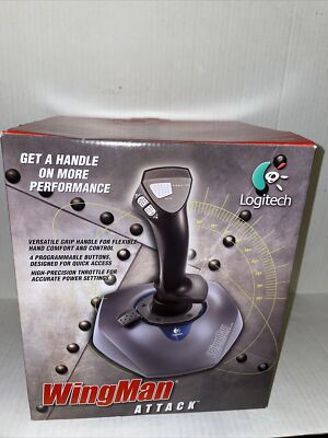 PC Controller Joystick Logitech WingMan Attack Computer Programmable Buttons