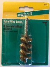 NEW WOLFCRAFT SPIRAL WIRE BRUSH 1/4" SHAFT 2104 MADE IN GERMANY  