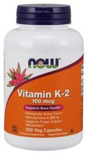 Now Foods Vitamin K-2 100 mcg 250 Veg Caps 12/26 Exp.