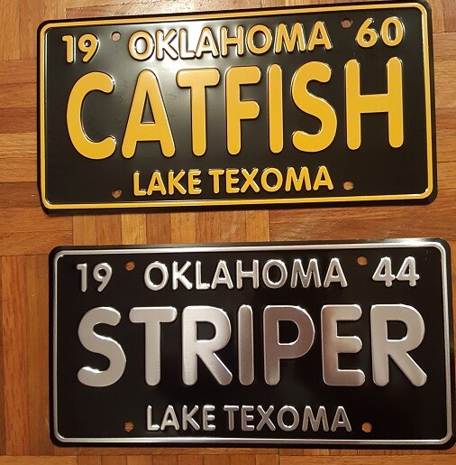 3 LAKE TEXOMA Vintage Striper or Catfish License Plates eBay