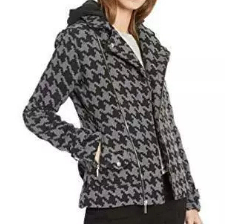 Yoki Women's  Wool Jacket Black Small Full zip  Hoodie Textured