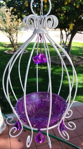 Bird Feeder Seed Feeder Thistle Glass Bird Bath Chandelier