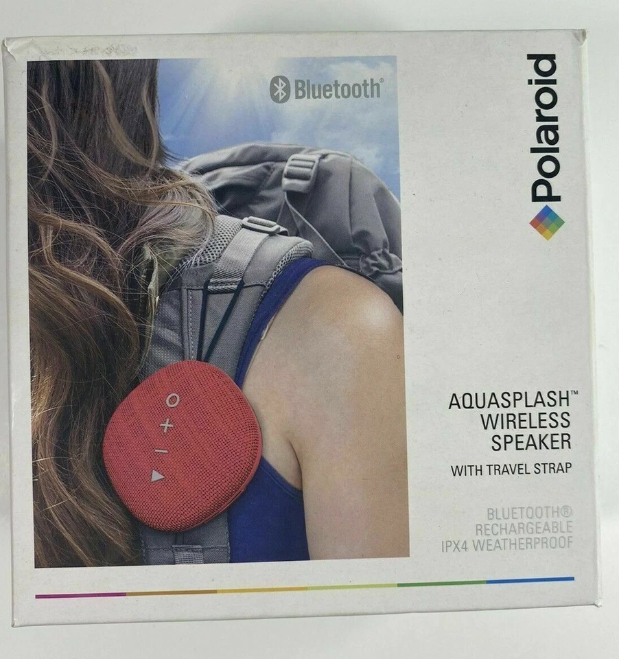 Altavoz inalámbrico Bluetooth Polaroid Resistente Aquasplash con correa de viaje Nuevo en caja Foto 3 de 3