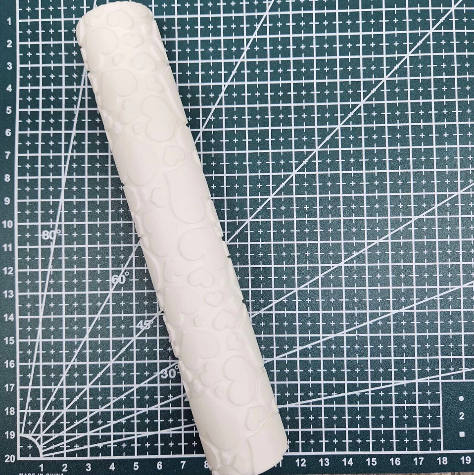 Heart Rolling Pin Embossed Fondant Icing Cake Decorating Pastry Crafts Stamp - Image 4 of 4