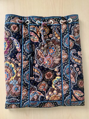 Vera Bradley Kensington cinched backpack gym bag paisley fall brown black blue Vera Bradley Small Backpack-Dreamer Paisley : Vermont Gear  main image 4