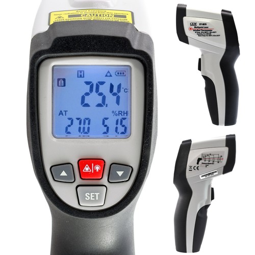 Multi Laser Infrared Kontaktlos Thermometer Pyrometer -50..500 °C Feuchtemessung - Bild 5 von 9