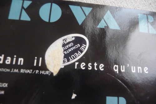 KOVA REA 45T SOUDAIN IL NE RESTE QU'UNE CHANSON. STICKER PROMO - Picture 3 of 3