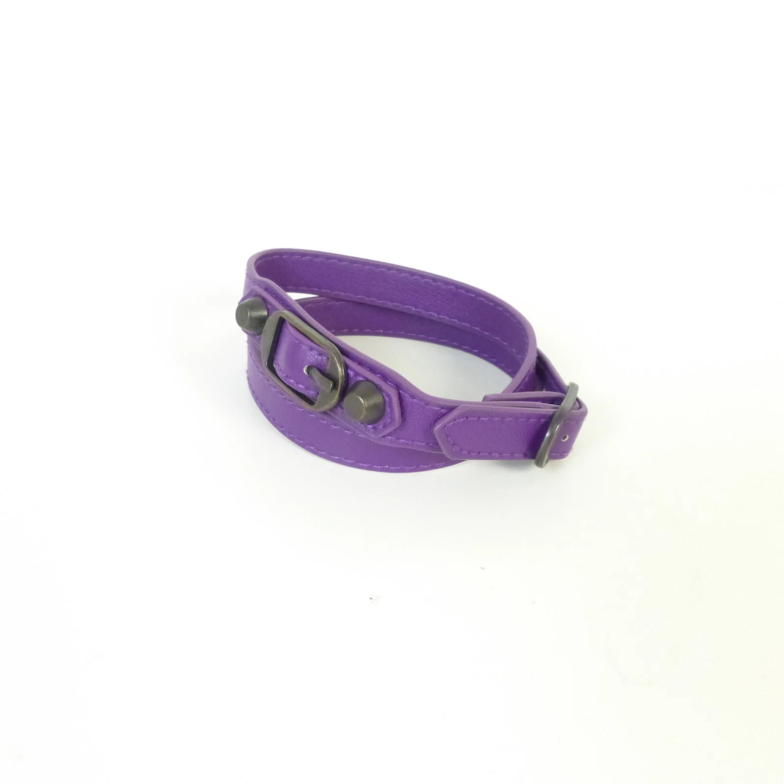 BALENCIAGA Bracciale in pelle donna accessorio viola bracelet leather cuir