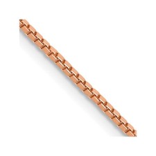 22" 14K Rose Gold 1.10mm Box Chain Necklace