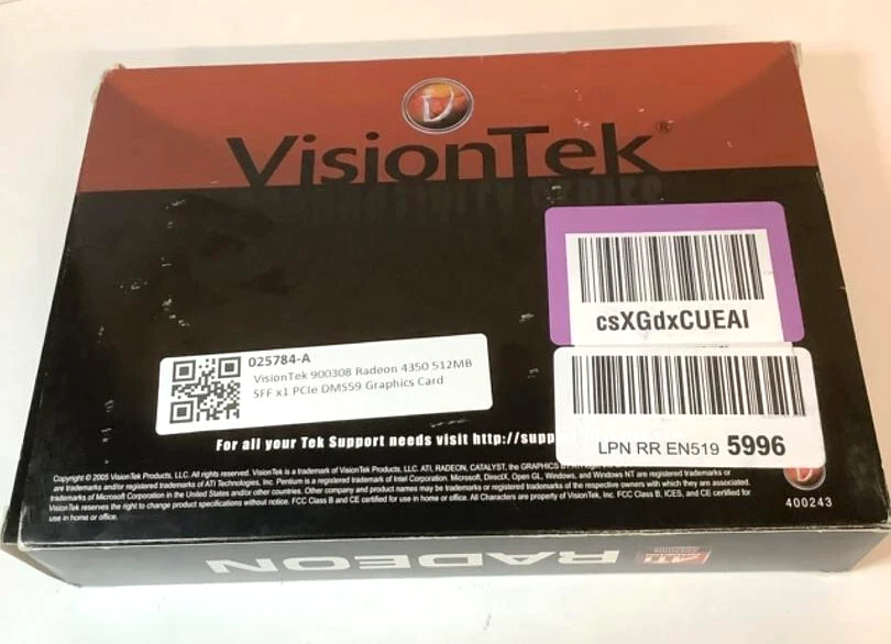 VisionTek 900308 AMD Radeon 4350 512MB SFF x1 PCIe DMS59 Graphics Video Card - Image 2 of 4