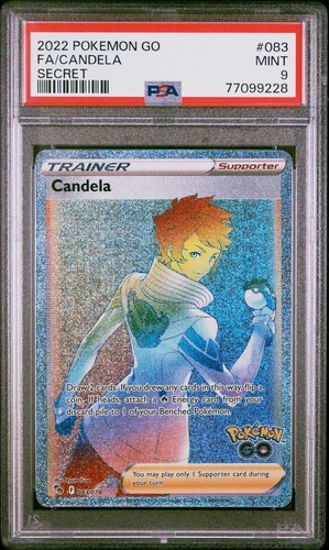 PSA 9 MINT Candela 083/078 Pokémon GO Full Art Secret Rare Trainer Holo ...