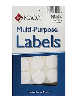 Maco Multi-Purpose Handwrite Labels round 1 in. MR1616
