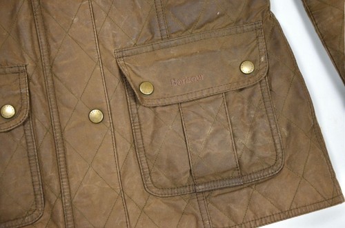 Women's Barbour Utility Quilted Jacket Wax Olive England Size 10 - Picture 12 of 16