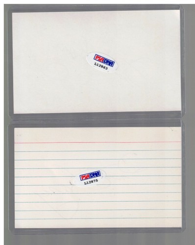 (2) FRANK LARY INDEX CARD SIGNED 1954-65 DETROIT TIGERS PSA/DNA CERTIFIED - Picture 2 of 2