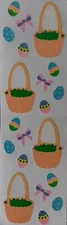 Mrs Grossman`s EASTER BASKET 1993 Stickers Vintage eggs bows grass