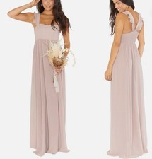 SHOW ME YOUR MUMU june maxi bridesmaid dress in mauve chiffon size S NEW NWT