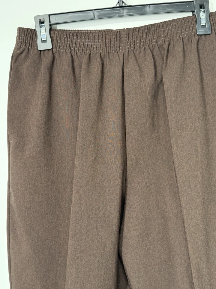 Pantalones de mujer Alia talla 12 marrón cintura elástica bolsillos laterales poliéster Foto 3 de 4