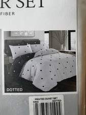King Size Polka Dot Black and White Duvet Cover with 2 Pillowcases