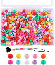 300Pcs 6 9Mm Small Silicone Hair Beads, 5Mm Diameter Hole Soft Silicone Pony