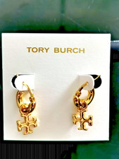 TORY BURCH GOLD TB Logo Earrings