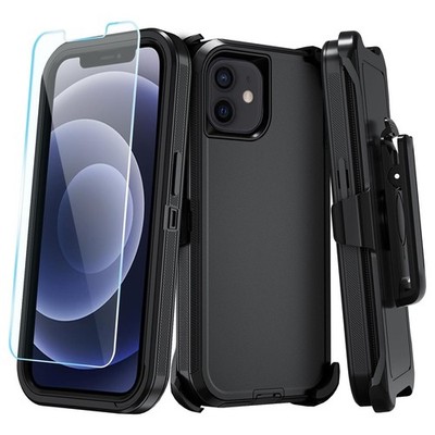 For iPhone 12 Case/Pro Max/Pro Phone Cover Shockproof Fit Defender+ Glass Screen