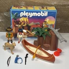 Vintage 1996 PLAYMOBIL 3875 Western Tracker Indian Canoe Guide Mountain Lion
