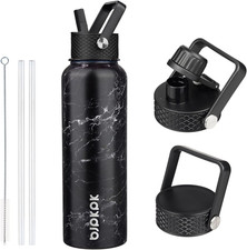 Insulated Water Bottles with Straw Lid, 40Oz Stainless Steel Water Bottles with