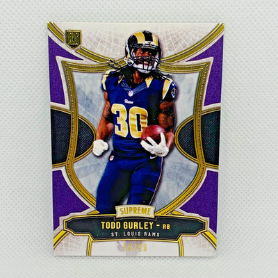2015 Topps Supreme RC Todd Gurley Purple & Gold Textured Rookie Card SP /99