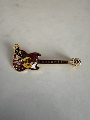 Hard Rock Cafe Pin Nashville Cowboy boot on Red Gibson Les Paul Guitar 2.25''