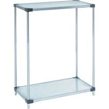 Nexel Galvanized Steel 2 Tier Solid Shelving Starter Unit 60"Wx24"Dx34"H