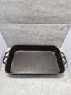 Vtg Unmarked Lodge Cast Iron Fish Fryer Roasting Pan Casserole 11x19 Restored