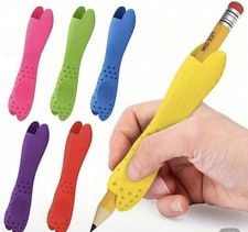 6pcs Pencil Grips Ergonomic Silicone Handwriting Aid Kids Random Color