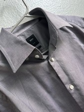 HUGO BOSS Men's Slim Fit Stretch Dress Shirt Gray Business Casual Work 15.5/39