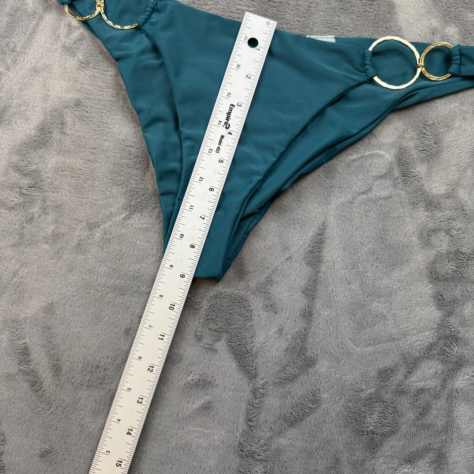 Parte inferior de bikini Beach Bunny para mujer 14 dorado detalle de anillo descarado crujiente traje de baño Foto 3 de 4