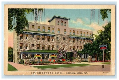 c1930's The Ridgewood Hotel Building View Daytona Beach Florida FL Postcard