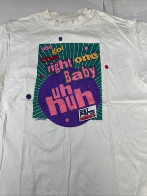 Vtg Diet Pepsi ''You Got The Right One Baby'' Mens Tshirt Single Stitches XL #2439