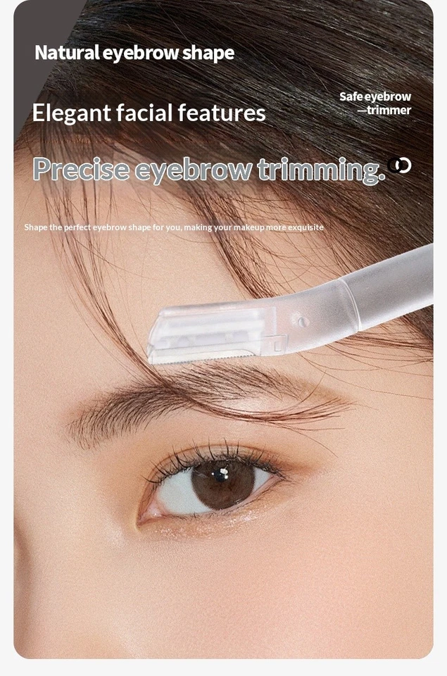 Mini Recortadora de Cejas Transparente Acero Inoxidable Precisión Hombres Mujeres Foto 4 de 4