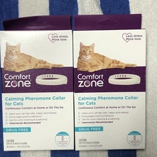 Comfort Zone Calming Pheremone Collar For Cats, 2 PACK!!! Drug Free