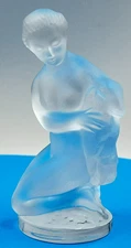 Lalique France Signed "Diana the Huntress" Opaque Crystal Statue 4 1/2"