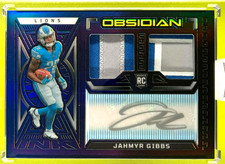 2023 PANINI OBSIDIAN JAHMYR GIBBS RC ROOKIE DUAL PATCH AUTO DEEP SEA FLOOD 3/3