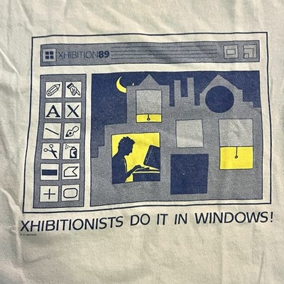 VTG 80s Xhibition  89 Conference M Shirt X11 Window System RARE Funny Unix GUI